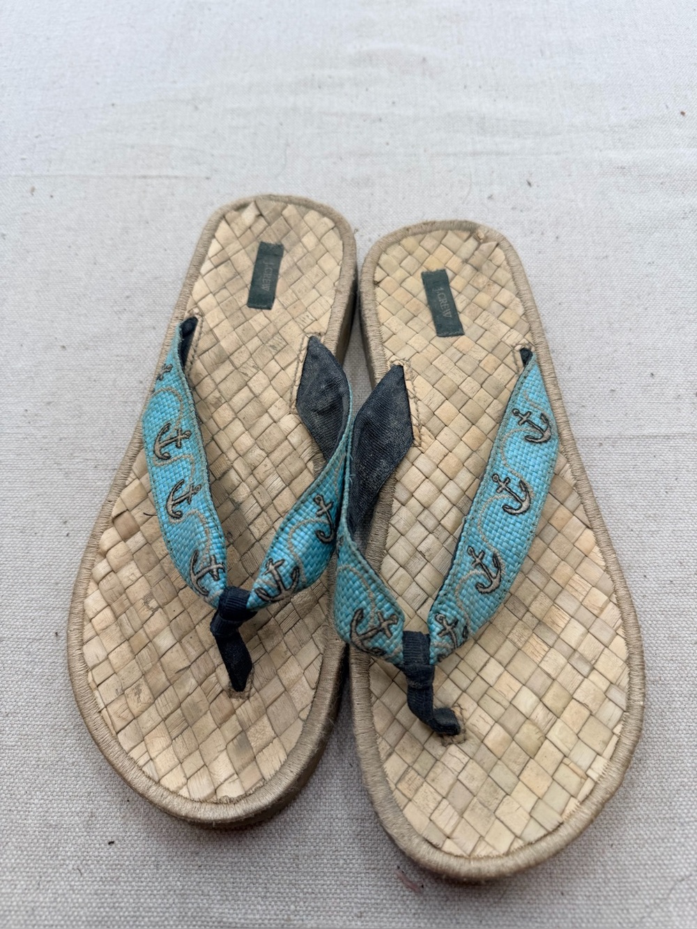 J. Crew Women’s Turquoise Anchor Flip Flop Sandals